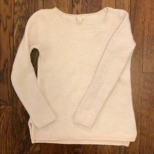 Jcrew Factory blush pink/white sweater, XS petite